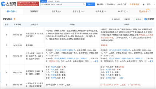 長(zhǎng)飛石英技術(shù)武漢公司增資至2.74億